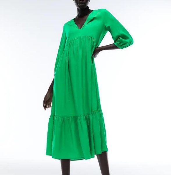casual dresses maxi for women 2021 cascading ruffle green summer dress korean fashion lapel loose long sleeve, Black;gray
casual dresses maxi for women 2021 cascading ruffle green summer dress korean fashion lapel loose long sleeve, Black;gray