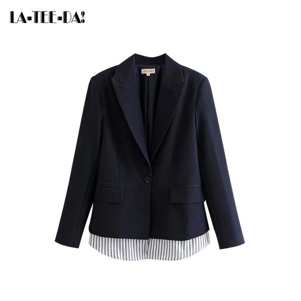 women's suits & blazers ltd1198213 2021 patchwrok striped hem blazer women notched coat lady fashion long sleeves ol single button vest, White;black
women's suits & blazers ltd1198213 2021 patchwrok striped hem blazer women notched coat lady fashion long sleeves ol single button vest, White;black