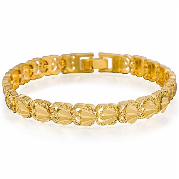 women's wide 24k gold plate heart link chain bracelets njgb025 fashion women watch buckle yellow gold plated bracelet, Black
women's wide 24k gold plate heart link chain bracelets njgb025 fashion women watch buckle yellow gold plated bracelet, Black