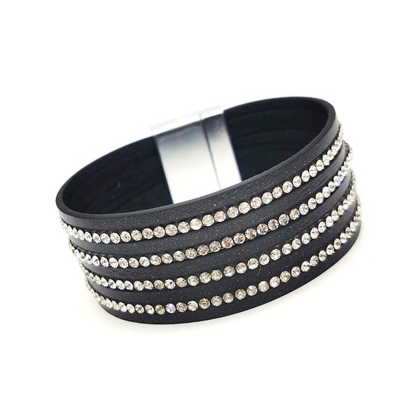 tennis totabc fashion black crystal leather bracelets for women strips boho multilayer wide wrap bracelet jewelry, Golden;silver
tennis totabc fashion black crystal leather bracelets for women strips boho multilayer wide wrap bracelet jewelry, Golden;silver