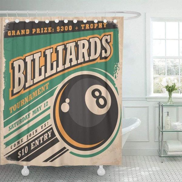 retro for billiards tournament vintage ad with eight ball game sport and leisure shower curtain extra long 72"x78" decorative curt
retro for billiards tournament vintage ad with eight ball game sport and leisure shower curtain extra long 72"x78" decorative curt