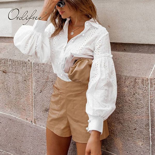 summer women embroidery blouse long sleeve white lace loose casual female shirt 210415
summer women embroidery blouse long sleeve white lace loose casual female shirt 210415