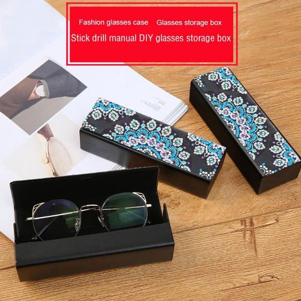 diamond painting diy eye glasses case travel leather sunglasses storage box