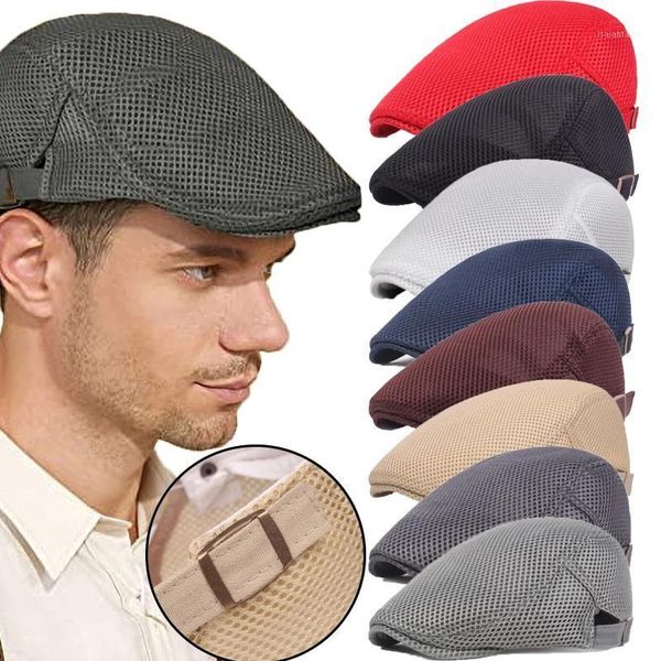 berets men breathable mesh caps women casual beret hat fashion flat cap adjustable sboy style gatsby peaked sun, Blue;gray
berets men breathable mesh caps women casual beret hat fashion flat cap adjustable sboy style gatsby peaked sun, Blue;gray