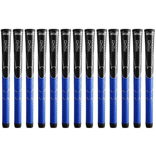 

club grips set of 13 winn dritac avs midsize black/blue golf grip pu soft