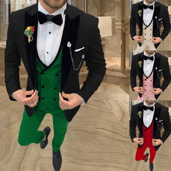 men's suits & blazers brand est jacquard mens custom made slim fit groom wedding suit tuxedo fashion black blazer green vest pants 3 pi, White;black
men's suits & blazers brand est jacquard mens custom made slim fit groom wedding suit tuxedo fashion black blazer green vest pants 3 pi, White;black