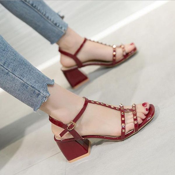 dress shoes fashion red bottoms high heel sandals womens female rivets open toe summer solid color square wedding heels 34-40, Black
dress shoes fashion red bottoms high heel sandals womens female rivets open toe summer solid color square wedding heels 34-40, Black
