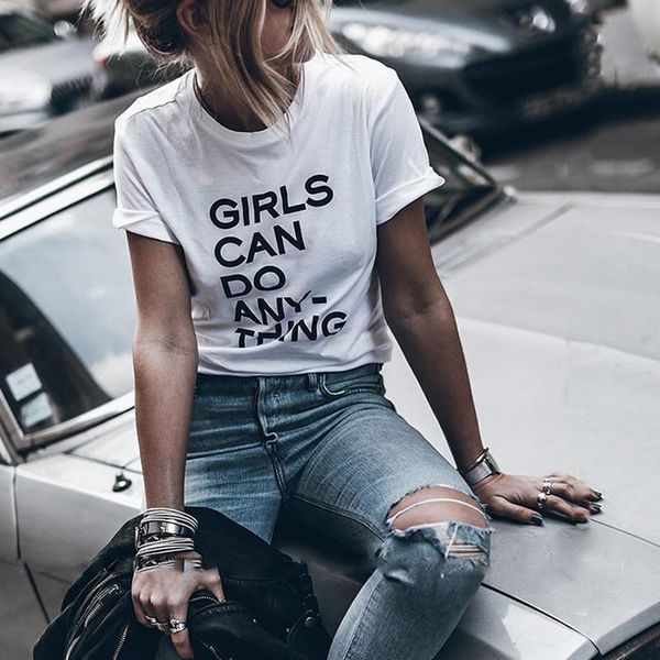 girls can do anything slogan women hipster letter print streetwear tumblr casual cotton tees, White
girls can do anything slogan women hipster letter print streetwear tumblr casual cotton tees, White
