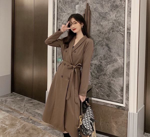 llzacoosh autumn winter women's coat korean chic windbreaker female overcoat double breasted ladies long trench coats 210514, Tan;black
llzacoosh autumn winter women's coat korean chic windbreaker female overcoat double breasted ladies long trench coats 210514, Tan;black