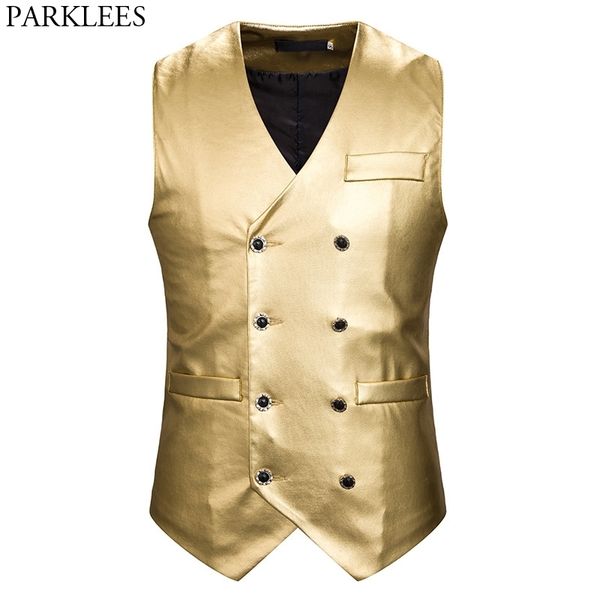 gold coated metallic double breasted vest men 70's gilet costume homme stage prom club vest waistcoat male 210522, Black;white
gold coated metallic double breasted vest men 70's gilet costume homme stage prom club vest waistcoat male 210522, Black;white