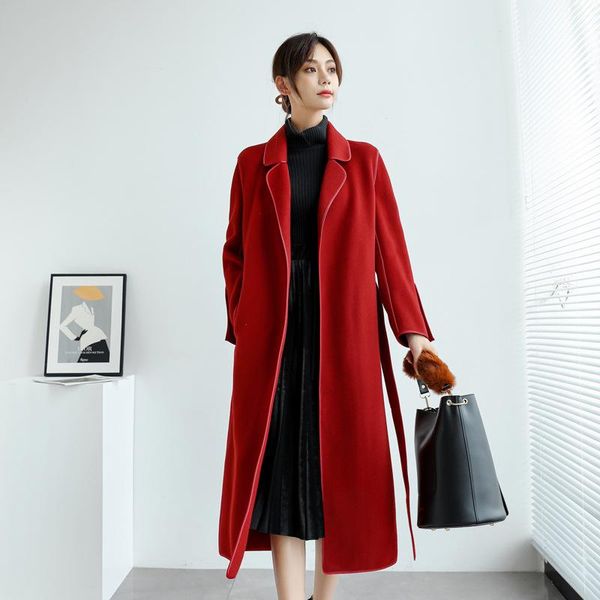 women's wool & blends korean winter bound double sided woolen overcoat women 2021 handmade lapel lacing belt loose long black 100% coat
women's wool & blends korean winter bound double sided woolen overcoat women 2021 handmade lapel lacing belt loose long black 100% coat