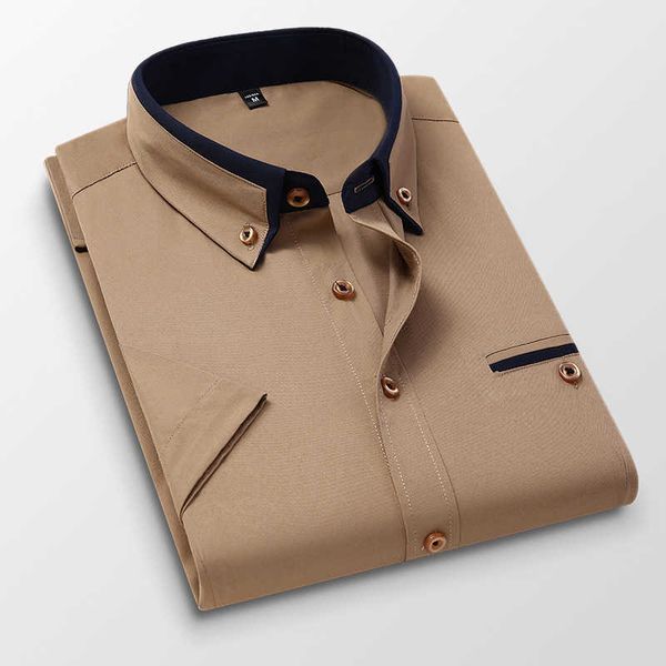 fashion homme summer men shirts short sleeved solid twill male formal business white camisa masculina 210721, White;black
fashion homme summer men shirts short sleeved solid twill male formal business white camisa masculina 210721, White;black