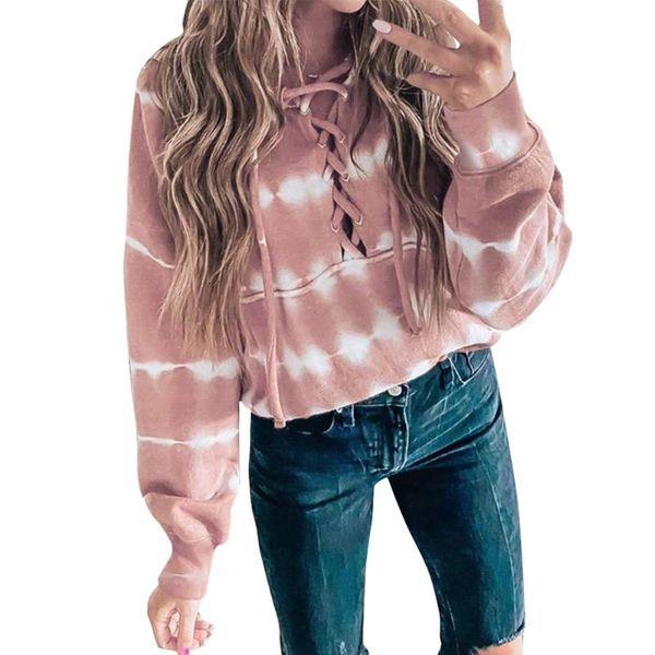 women's hoodies & sweatshirts cross lace up women tie dye print casual hooded pink female long sleeve sweet girls pullovers, Black
women's hoodies & sweatshirts cross lace up women tie dye print casual hooded pink female long sleeve sweet girls pullovers, Black