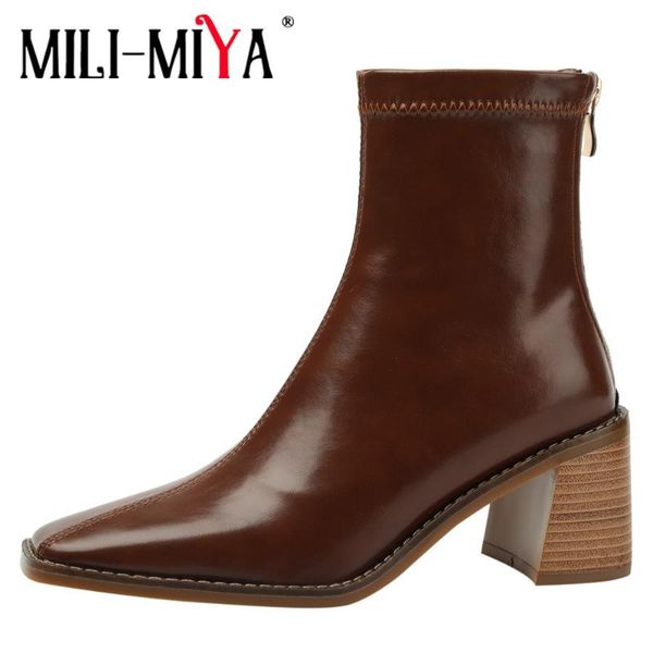 boots mili-miya 2021 leather women zipper ankle fashion autumn square toe comfortable block heels daily life shoes, Black
boots mili-miya 2021 leather women zipper ankle fashion autumn square toe comfortable block heels daily life shoes, Black