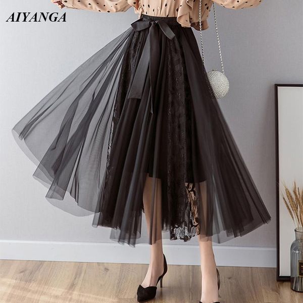 skirts 2021 medium long mesh for women spring summer patchwork lace skirt fashion elastic waist big hem lady, Black
skirts 2021 medium long mesh for women spring summer patchwork lace skirt fashion elastic waist big hem lady, Black