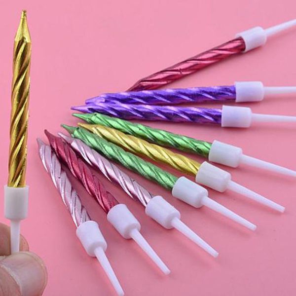 10pc/set thread color birthday candles with stand cake candle party supplies wedding decorations
10pc/set thread color birthday candles with stand cake candle party supplies wedding decorations