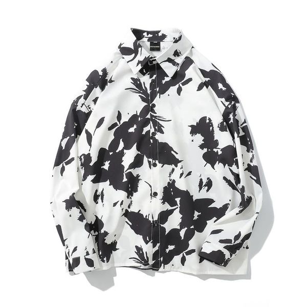 men's casual shirts 2021 autumn trend printing long sleeve shirt male japanese retro loose floral personality 50cs, White;black
men's casual shirts 2021 autumn trend printing long sleeve shirt male japanese retro loose floral personality 50cs, White;black