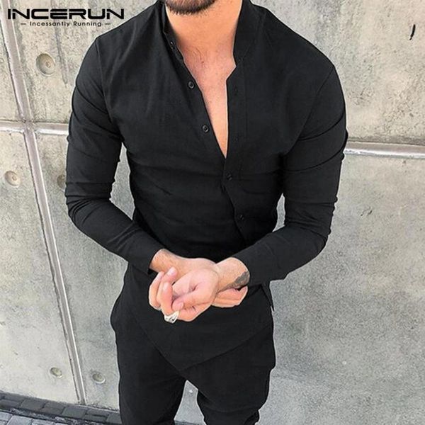 men's casual shirts 2021 men irregular shirt long sleeve solid color streetwear button stand collar fashion fitness camisa s-5xl incer, White;black
men's casual shirts 2021 men irregular shirt long sleeve solid color streetwear button stand collar fashion fitness camisa s-5xl incer, White;black