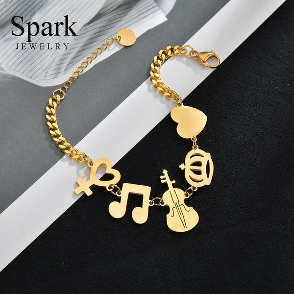 charm bracelets spark fashion heart crown violin pendant bracelet adjustable stainless steel multi- for women party gift, Golden;silver
charm bracelets spark fashion heart crown violin pendant bracelet adjustable stainless steel multi- for women party gift, Golden;silver