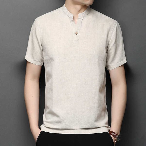 summer men's 2021 solid color stand collar short sleeve t-shirt thin breathable linen top, White;black
summer men's 2021 solid color stand collar short sleeve t-shirt thin breathable linen top, White;black