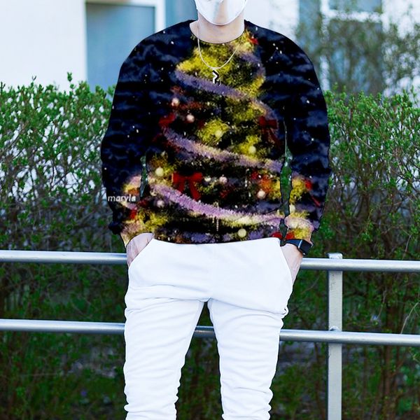 men's christmas 3d long sleeve hoodless sweater christmas tree print pattern clothing, White;black
men's christmas 3d long sleeve hoodless sweater christmas tree print pattern clothing, White;black