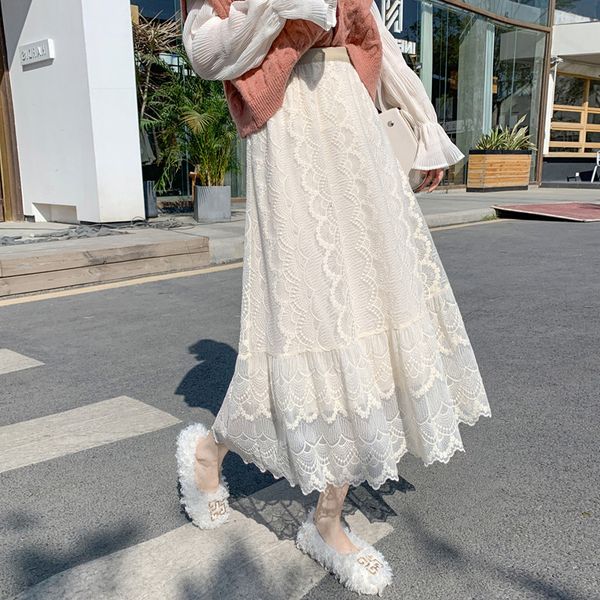 skirts arrival women lotus spring summer lace mesh casual elastic high waist long white drop 6b59, Black
skirts arrival women lotus spring summer lace mesh casual elastic high waist long white drop 6b59, Black