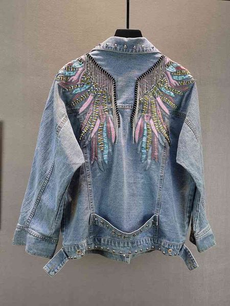 denim jacket women's fashion spring autumn new loose slim wings embroidered tassel full 210421, Black;brown
denim jacket women's fashion spring autumn new loose slim wings embroidered tassel full 210421, Black;brown