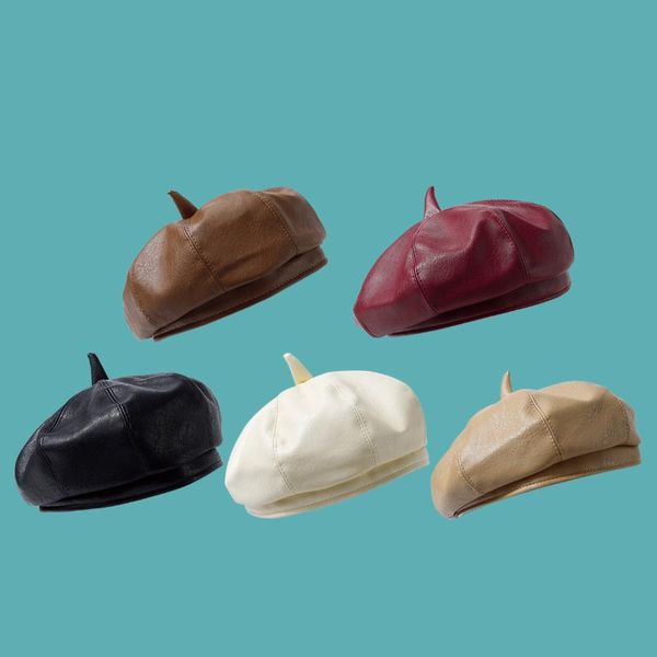 berets autumn multicolor korean version of beret pu leather octagonal hat dome fashion warm basin woman cute all-match hats, Blue;gray
berets autumn multicolor korean version of beret pu leather octagonal hat dome fashion warm basin woman cute all-match hats, Blue;gray