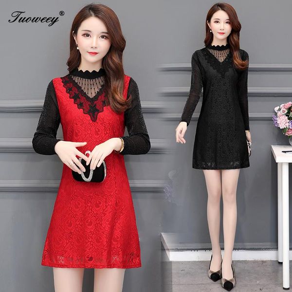 casual dresses 2021 arrival fashion lace see through long sleeve patchwork dress female slim plus size elegant printed, Black;gray
casual dresses 2021 arrival fashion lace see through long sleeve patchwork dress female slim plus size elegant printed, Black;gray