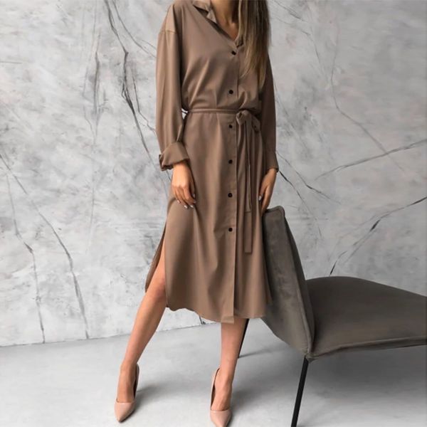 dabourfeel fashion satin casual pockets button down dress with belt women turn down collar long sleeve midi dresses 2021 autumn, Black;gray
dabourfeel fashion satin casual pockets button down dress with belt women turn down collar long sleeve midi dresses 2021 autumn, Black;gray