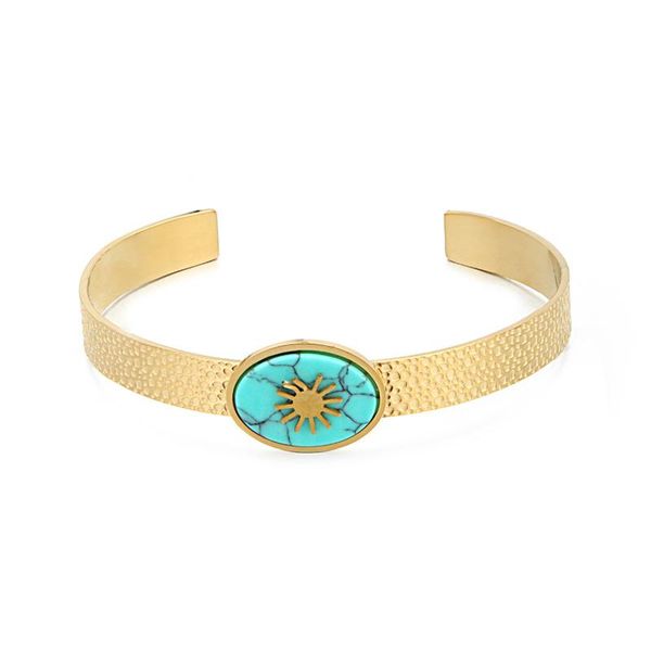 bangle stainless steel cuff bracelets luxury gold silver color bangles natural turquoises wrist chain for women boho jewelry accessory, Black
bangle stainless steel cuff bracelets luxury gold silver color bangles natural turquoises wrist chain for women boho jewelry accessory, Black