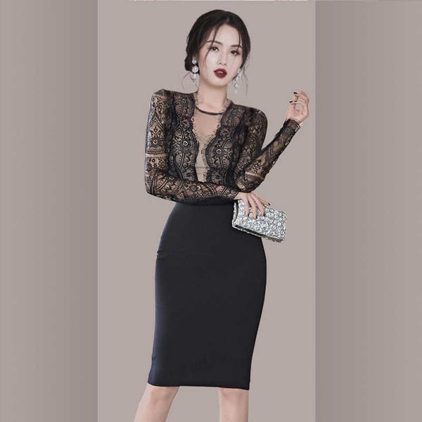 women vintage lace patchwork bodycon office lady work slim pencil dress formal party spring 210526, Black;gray
women vintage lace patchwork bodycon office lady work slim pencil dress formal party spring 210526, Black;gray