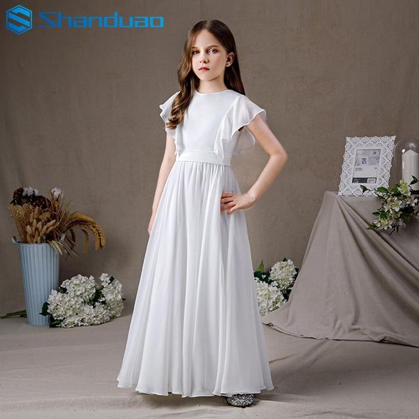 girl's dresses a-line round neck floor length chiffon junior bridesmaid dress with sash / ribbon, Red;yellow
girl's dresses a-line round neck floor length chiffon junior bridesmaid dress with sash / ribbon, Red;yellow