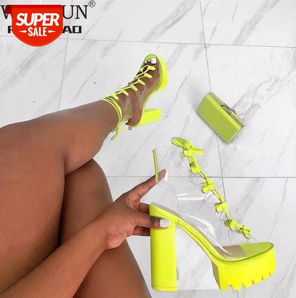 neon green pvc jelly sandals open toe lace-up gladiator high heels summer shoes platform heel transparent big size 42 #cq2t, Black
neon green pvc jelly sandals open toe lace-up gladiator high heels summer shoes platform heel transparent big size 42 #cq2t, Black