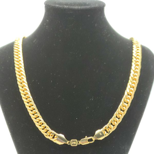 super cool chain fashion 24k yellow solid fine gold double curb cuban link necklace mens 600mm 10mm, Silver
super cool chain fashion 24k yellow solid fine gold double curb cuban link necklace mens 600mm 10mm, Silver
