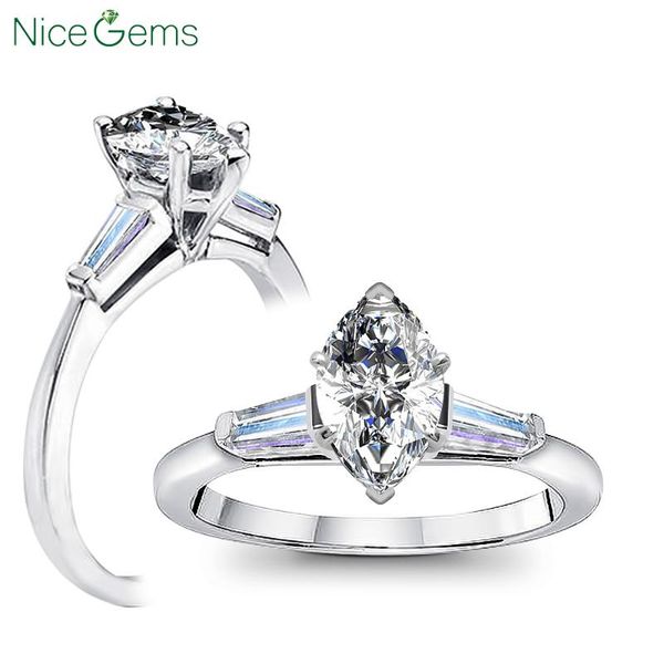 cluster rings nicegems solid 18k or 14k white gold center 10x5mm marquise cut and two tapered baguette moissanite engagement ring for women, Golden;silver
cluster rings nicegems solid 18k or 14k white gold center 10x5mm marquise cut and two tapered baguette moissanite engagement ring for women, Golden;silver