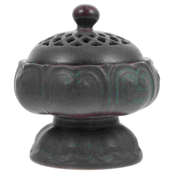 fragrance lamps 1pc ceramic censer desklotus incense creative holder (green)