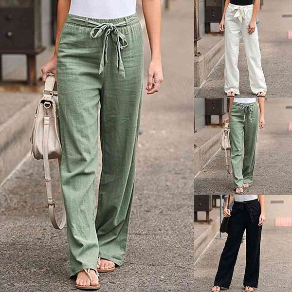 women cotton linen pants autumn solid color casual loose straight pants high waist belt wide leg long trousers, Black;white
women cotton linen pants autumn solid color casual loose straight pants high waist belt wide leg long trousers, Black;white