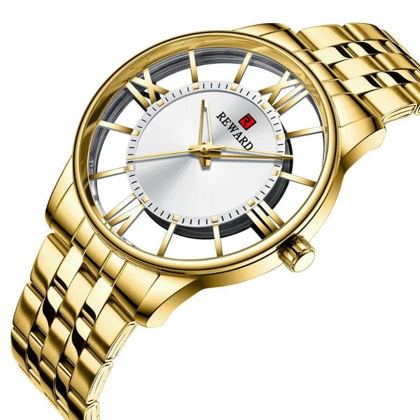 wristwatches reward men watch transparent dial men's quartz steel strap fashion waterproof clock, Slivery;brown
wristwatches reward men watch transparent dial men's quartz steel strap fashion waterproof clock, Slivery;brown