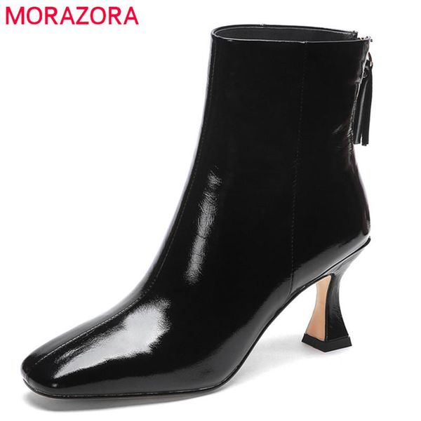 boots morazora 2021 genuine leather shoes women ankle square toe thin high heels ladies dress office, Black
boots morazora 2021 genuine leather shoes women ankle square toe thin high heels ladies dress office, Black