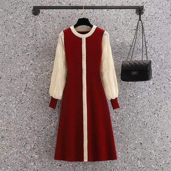 casual dresses 3xl plus size women autumn winter thick patchwork kintting dress 2021 long sleeve o neck button slim a line female, Black;gray
casual dresses 3xl plus size women autumn winter thick patchwork kintting dress 2021 long sleeve o neck button slim a line female, Black;gray