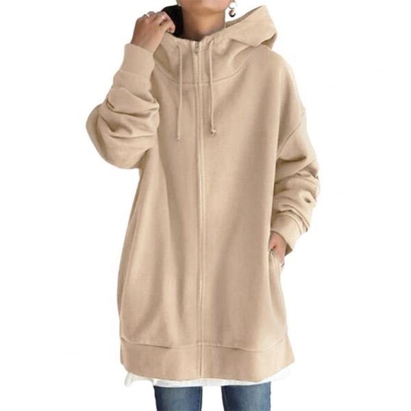 women's hoodies & sweatshirts elegant hooded women solid color cardigan warm drawstring loose long coat for winter autumn female clothi, Black
women's hoodies & sweatshirts elegant hooded women solid color cardigan warm drawstring loose long coat for winter autumn female clothi, Black