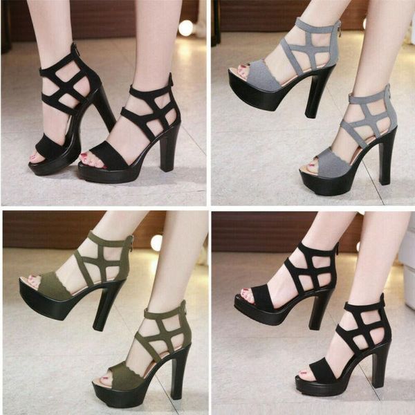 sandals women platform ladies high heels open toe zipper block party roman shoes, Black
sandals women platform ladies high heels open toe zipper block party roman shoes, Black
