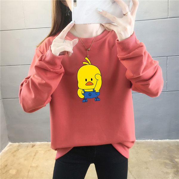 sweater loose large women's cartoon printing 2021 autumn korean tie dyed round neck long sleeve coat, Black
sweater loose large women's cartoon printing 2021 autumn korean tie dyed round neck long sleeve coat, Black