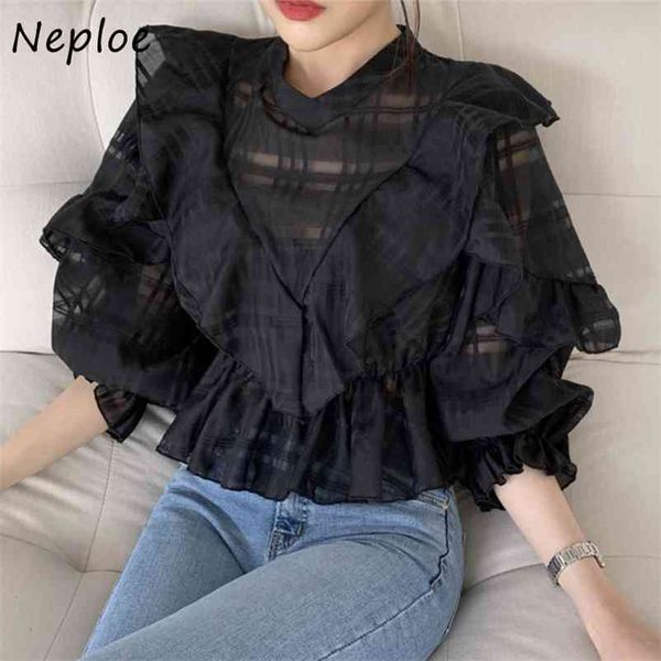 kuzuwata elegant ruffles patchwork chiffon shirt femme o neck flare long sleeve solid blusas spring hollow out 210422, White
kuzuwata elegant ruffles patchwork chiffon shirt femme o neck flare long sleeve solid blusas spring hollow out 210422, White