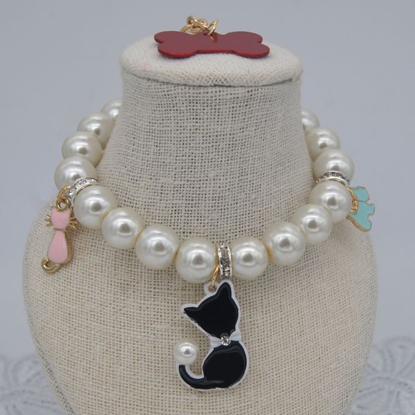 small pet handmade pearl necklace collar with dog tag adjustable cat jewelry
small pet handmade pearl necklace collar with dog tag adjustable cat jewelry