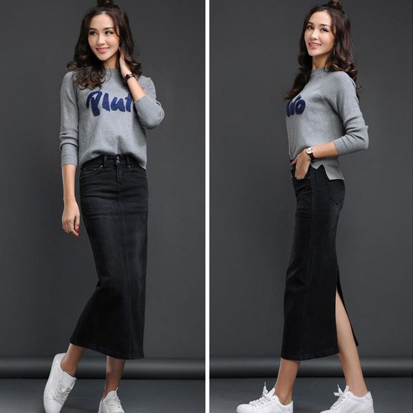 skirts 2021 denim skirt women plus size casual high waist pencil patchwork stretch slim hip split long jean, Black
skirts 2021 denim skirt women plus size casual high waist pencil patchwork stretch slim hip split long jean, Black