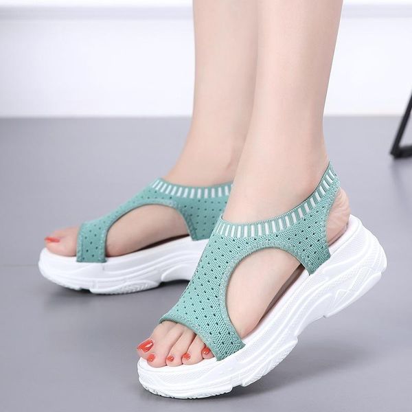 sandals summer flying knitting versatile elastic belt sports slip-on flat thick soled fish mouth mesh women's wedge shoes, Black
sandals summer flying knitting versatile elastic belt sports slip-on flat thick soled fish mouth mesh women's wedge shoes, Black