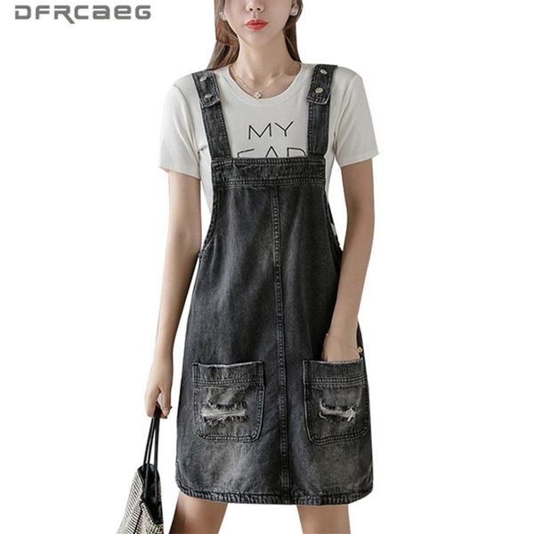 gray loose ripped suspender jumpsuit skirts jeans 2021 high waist streetwear summer vintage strap denim skirt overalls female, Black
gray loose ripped suspender jumpsuit skirts jeans 2021 high waist streetwear summer vintage strap denim skirt overalls female, Black