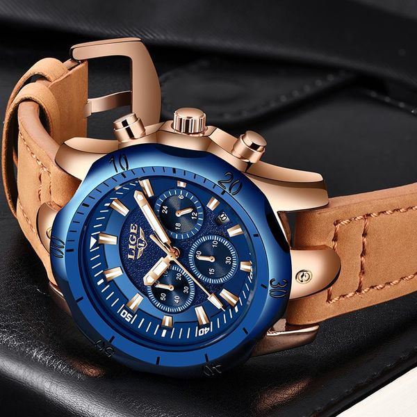 wristwatches 2021 lige mens watches blue quartz watch men casual leather military waterproof sport wrist relogio masculino, Slivery;brown
wristwatches 2021 lige mens watches blue quartz watch men casual leather military waterproof sport wrist relogio masculino, Slivery;brown